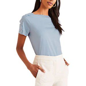 Ann Taylor Lace Sleeve Tee